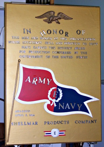 Shelmar Army-Navy "E" Flag Award E-Flag