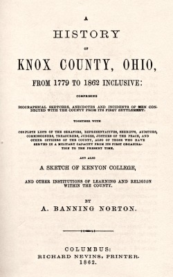 1862 History of Knox County, Ohio by A. Banning Norton Norton-History of Knox Co., Ohio