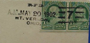 Mt. Vernon "RFD Cancel" - 1902 Special RFD Cancel